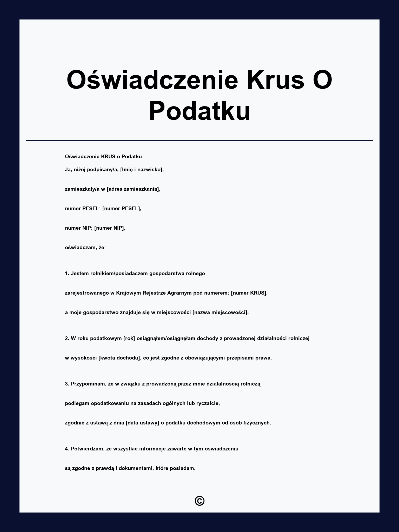 Oświadczenie Krus O Podatku