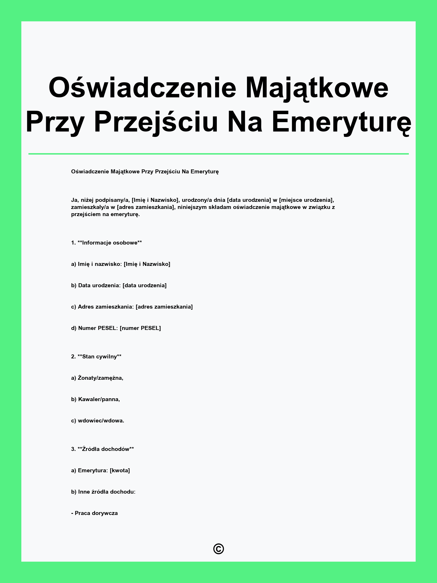 Oświadczenie Majątkowe Przy Przejściu Na Emeryturę