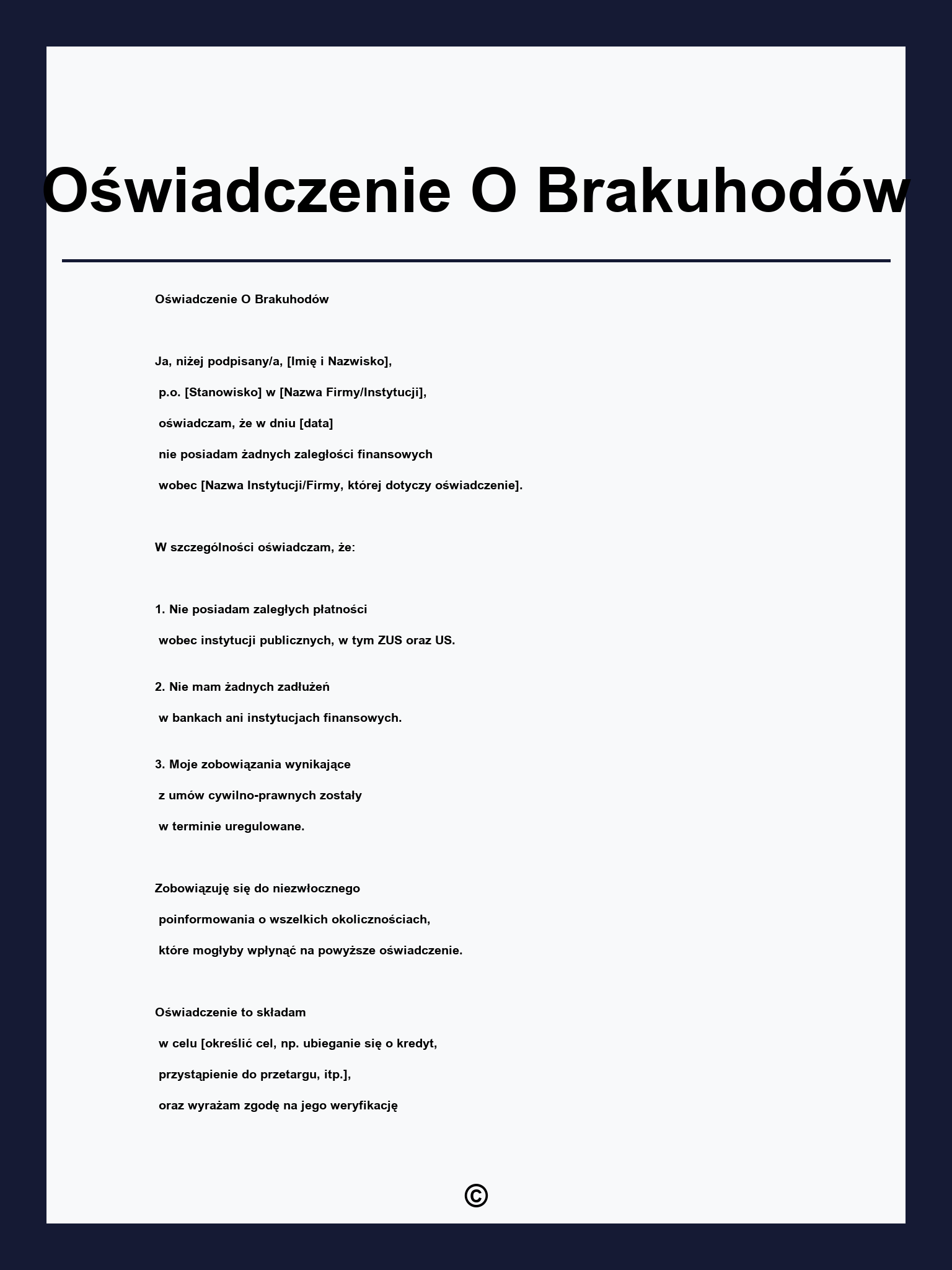Oświadczenie O Brakuhodów