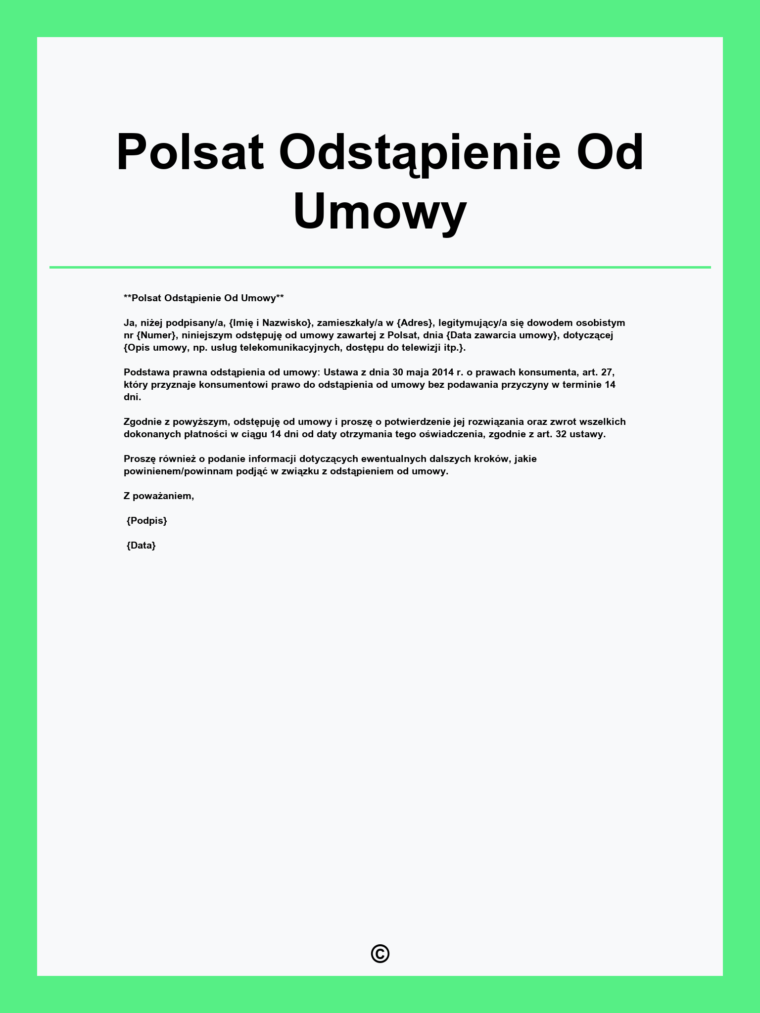 Polsat Odstąpienie Od Umowy