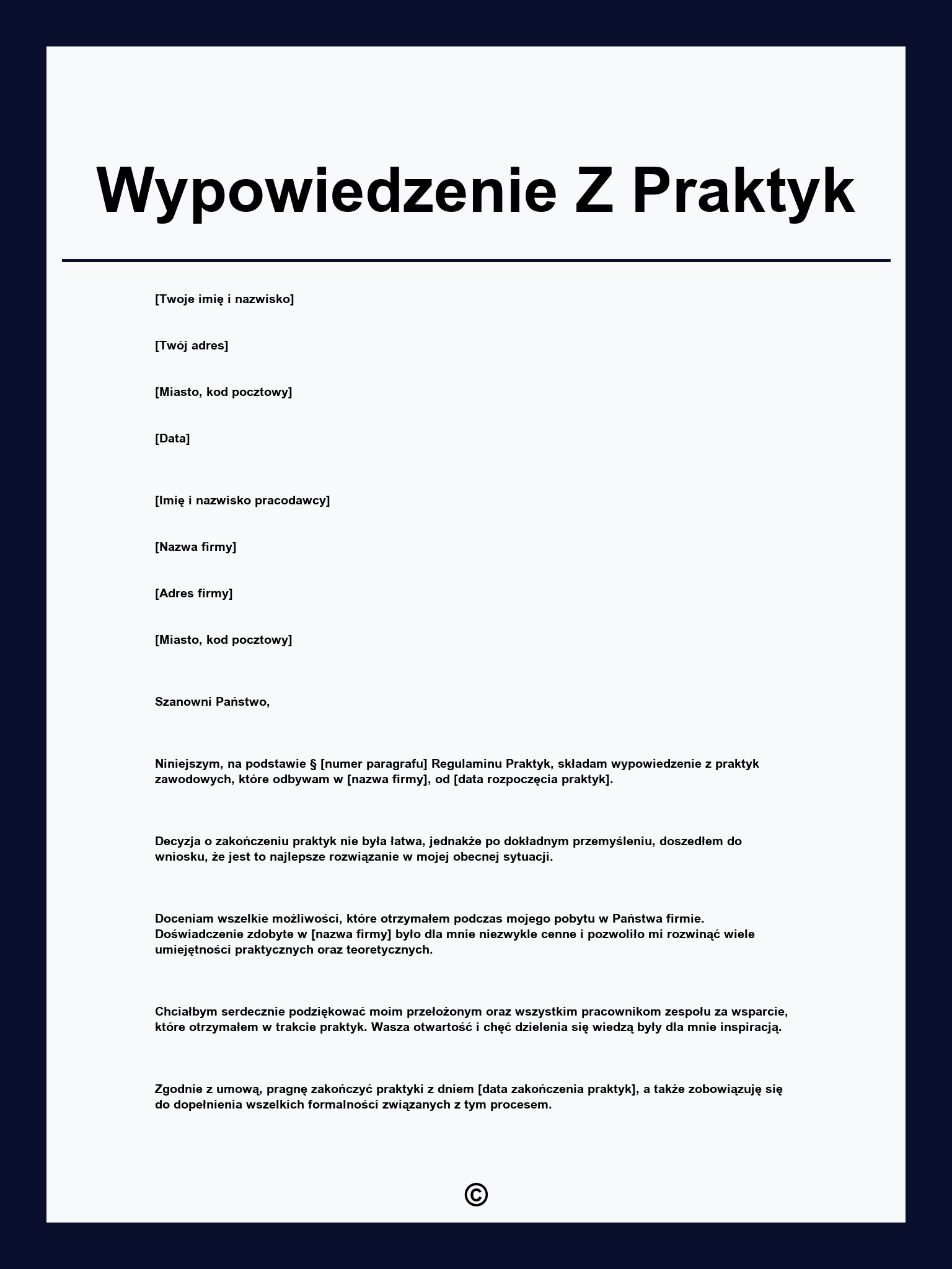 Wypowiedzenie Z Praktyk